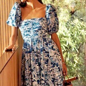 Abercrombie emerson midi dress blue floral